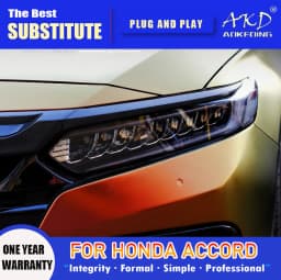 AKD Head Lamp for Honda Accord G10 LED Headlight 2018-2022 Headlights Accord DRL Turn Signal High Beam Angel Eye Projector Lens