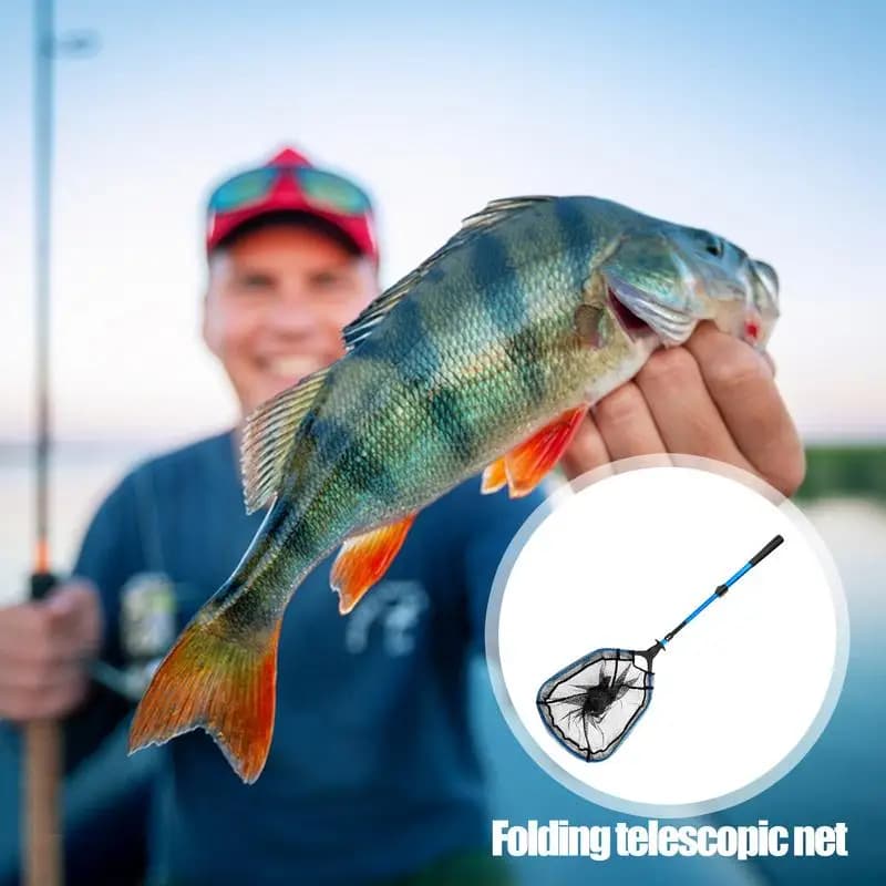 Folding Fishing Net Retractable Foldable Fishing Net Aluminum Alloy Fishing Gear Portable Fishing Landing Net Fishing Tackle