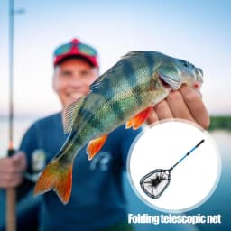 Folding Fishing Net Retractable Foldable Fishing Net Aluminum Alloy Fishing Gear Portable Fishing Landing Net Fishing Tackle