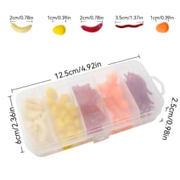 Soft Bait Kit 100pcs Soft Fishing Lures PVC Fishing Worm Fishing Lures Baits For Freshwater Saltwater Trout Crappie Fishing Gear