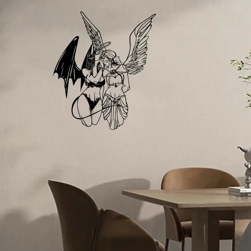 Black Metal Wall Decor Black Metal Wall Decoration Gothic Art Decor Decorative Lion Phoenix Angel Skeleton Iron Art Wall Decor