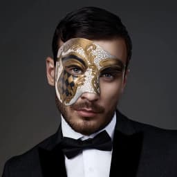 Men's masquerade mask Halloween masquerade Mask Vintage Venice, Italy Male Phantom of the Opera half face holiday party dress up