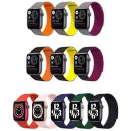 44mm Silicone Loop Strap for Apple Watch 7 45mm 41mm 38mm 42mm Watchband Original Magnetic Bracelet IWatch Seires SE 7 6 5 Strap