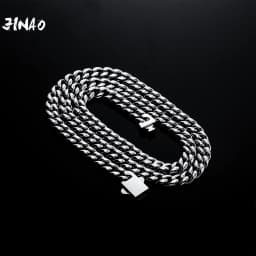 JINAO 2021 New 6 mm 10 mm 12 mm 14 mm High Quality Stainless Steel Cuban Bracelets and Necklaces Gift For Men
