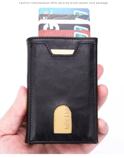 Zciti PU Leather Wallet Multifunctional Men Clutch Carbon Fiber Card Holder RFID Blocking Case Metal Box Female Bag Card Holder