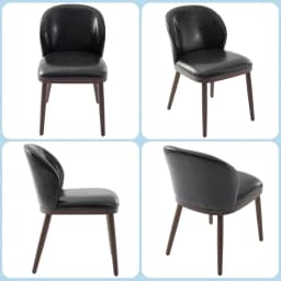 Dining Chairs Set of 2 Modern Upholstered Kitchen Dining Chairs with Ergonomic Back Support Wood Legs for Dining Room, Restauran