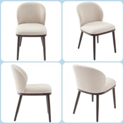 Dining Chairs Set of 2 Modern Upholstered Kitchen Dining Chairs with Ergonomic Back Support Wood Legs for Dining Room, Restauran