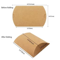 50PCS Kraft Paper Pillow Box Wedding Party Gift Candy Boxes  Party Birthday Supply Paper Bags for Gifts Tea party decorations