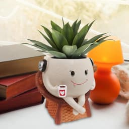 Small Planter For Succulents Resin Succulents Pots With Sitting Design Resin Flower Holder Containers Bonsai Tabletop