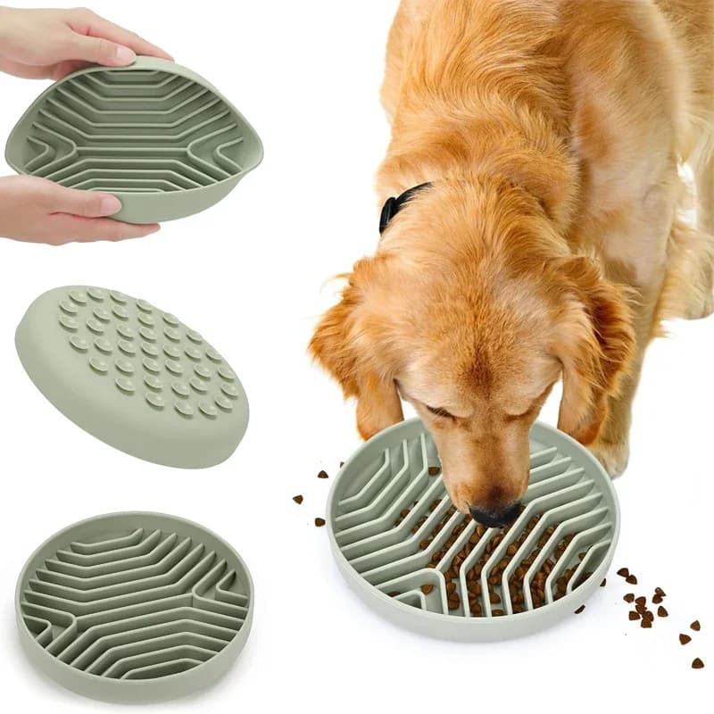 Pet Placemat Cat Slow Feeding Mat Dog Lick Mats Silicone Pet Eating Slowly Food Bowl Puppy Bath Distracted Licking Plate Cutlery