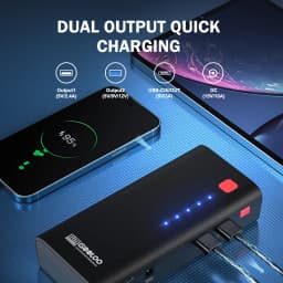 GOOLOO 12V Automotive Car Starting Device 48.84Wh Powerbank External Battery Booster 2000A Super Capacity Motorcycle Jump Start