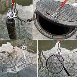 Double Sided 150KG to 500KG Round Neodymium Magnet Hook Salvage Magnet Sea Fishing Equipment Holder