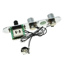 KAISH Fully Loaded Control Plate Pre-Wired 3-Way Control Plate with Wiring Harness for Fender Tele/Telecaster Chrome/Black/Gold
