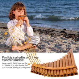 Pan Flute For Beginner 15 Pipes Environmental Wooden G Tone Pan Pipe Instrument Chinese Traditional Musical Instrument Cleani