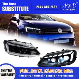 AKD Head Lamp for VW Jetta Sagitar MK6 LED Headlight 2011-2018 Headlights MK6 DRL Turn Signal High Beam Angel Eye Projector Lens