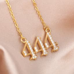 Angel Number Necklaces For Women Men 111 222 333 Stainless Steel Chain Zircon Pendant Necklaces Birthday Jewelry Gift