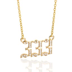 Angel Number Necklaces For Women Men 111 222 333 Stainless Steel Chain Zircon Pendant Necklaces Birthday Jewelry Gift