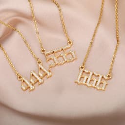 Angel Number Necklaces For Women Men 111 222 333 Stainless Steel Chain Zircon Pendant Necklaces Birthday Jewelry Gift