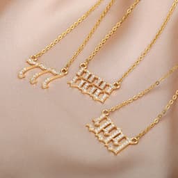 Angel Number Necklaces For Women Men 111 222 333 Stainless Steel Chain Zircon Pendant Necklaces Birthday Jewelry Gift