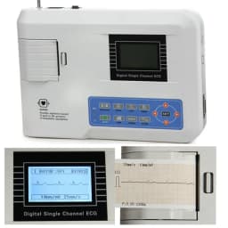 CONTEC ECG100G Single Channel Elektrokardiograph EKG Machine Monitor Cable Portable + Printer