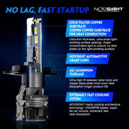 NOVSIGHT Car Headlight H4 LED H7 H11 H8 H9 9005 HB3 9006 HB4 H1 H3 Car Lights 60W 13000LM 6500K White Plug and Play Auto Bulbs