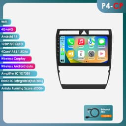 Hizpo 8G 128G Car Radio Carplay For Audi A6 C5 2 RS6 S6 1997 - 2004 GPS 1280*720P Android 13 Auto 2din Multimedia Player Stereo