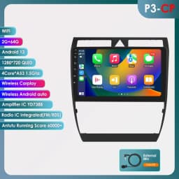Hizpo 8G 128G Car Radio Carplay For Audi A6 C5 2 RS6 S6 1997 - 2004 GPS 1280*720P Android 13 Auto 2din Multimedia Player Stereo