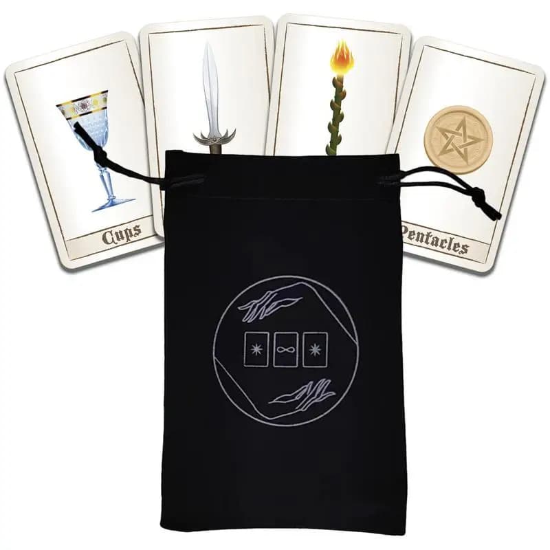 Tarot Card Bag 3.94X7.08in Tarot Deck Storage Bag Black Tarot Card Holder With Drawstring Small Velvet Pouch For Tarot