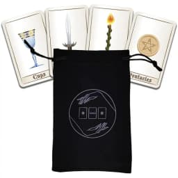 Tarot Card Bag 3.94X7.08in Tarot Deck Storage Bag Black Tarot Card Holder With Drawstring Small Velvet Pouch For Tarot