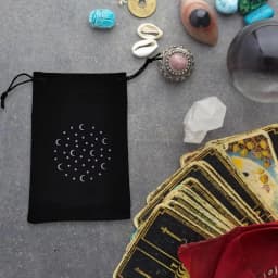Tarot Card Bag 3.94X7.08in Tarot Deck Storage Bag Black Tarot Card Holder With Drawstring Small Velvet Pouch For Tarot