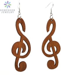 SOMESOOR Fashion Laser Cutting Wooden Drop Earrings African Map Traditional Ethnic Design Pendant Dangle Jewelry For Women Gift
