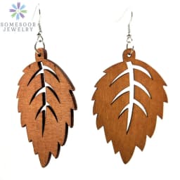 SOMESOOR Fashion Laser Cutting Wooden Drop Earrings African Map Traditional Ethnic Design Pendant Dangle Jewelry For Women Gift