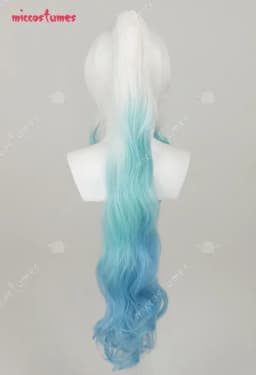 Miccostumes One Piece White Green Gradient Long Cosplay Wig