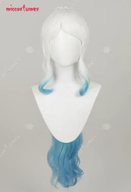 Miccostumes One Piece White Green Gradient Long Cosplay Wig