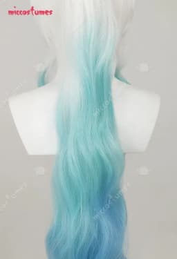 Miccostumes One Piece White Green Gradient Long Cosplay Wig