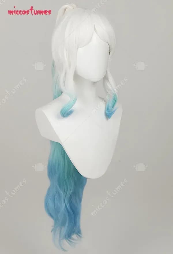 Miccostumes One Piece White Green Gradient Long Cosplay Wig