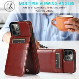 Business Demeanor Leather Case for iPhone 14 Pro Max 13 12 Mini Pro with Card Slots and Stand Function Drop Protection Cover