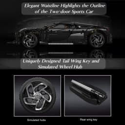 Mould King 13163 Technical Car Building Block Remote Control La Voiture Noire Sport Racing Car Model Toys Kids Christmas Gift
