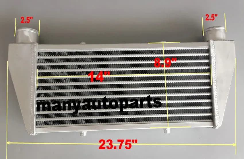 23.75" X9" X2.75" Universal Aluminum Turbo Intercooler 2.5" pipe Tube Fin Design