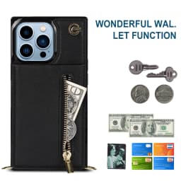 Luxury Crossbody Premium Leather Cover For iPhone 13 11 12 Pro XR XS Max X 7 8 Plus With Stand Function Shockproof Flip Case