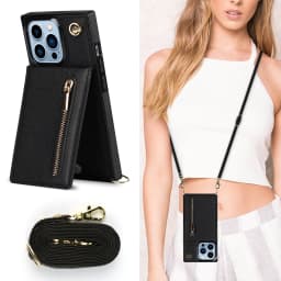 Luxury Crossbody Premium Leather Cover For iPhone 13 11 12 Pro XR XS Max X 7 8 Plus With Stand Function Shockproof Flip Case