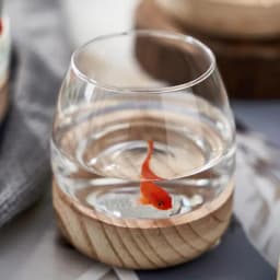 Clear Glass Vases Fish Tank With Wooden Base Hydroponic Plant Vase Ecological Fish Tank Flower Vase Centerpiece Decorative