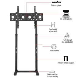 Height Adjustable Tall TV Floor Stand for 32-65 Inch LED LCD - Load Capacity 40KG - TV Mount Bracket