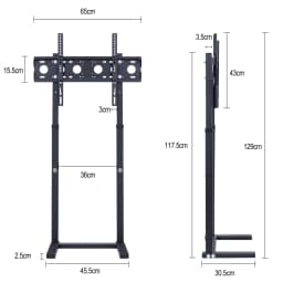 Height Adjustable Tall TV Floor Stand for 32-65 Inch LED LCD - Load Capacity 40KG - TV Mount Bracket