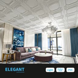 Art3d Drop Ceiling Tiles 24x24 in White (12-Pack, 48 Sq.ft), Wainscoting Panels Glue Up 2x2