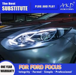 AKD Head Lamp for Ford Focus LED Headlight 2012-2014 Headlights Focus DRL Turn Signal High Beam Angel Eye Projector Lens