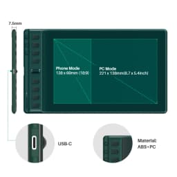 Multi-colored Graphics Tablets Huion Inspiroy 2 S/M/L Digital Tablet Professional Design Drawing Tablet Portable Signature Pad