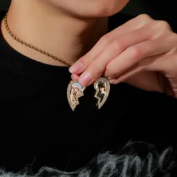 JINAO Custom Heart Shaped Photo Picture Frame Pendant For Necklace Jewelry Couple Valentine's Day Gift Romantic