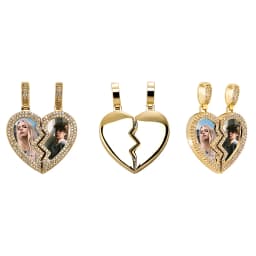JINAO Custom Heart Shaped Photo Picture Frame Pendant For Necklace Jewelry Couple Valentine's Day Gift Romantic