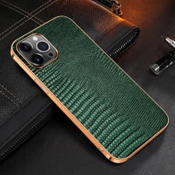 Genuine Leather Case For iPhone 13 12 11 Pro MAX 12 Mini 12Pro 13Pro 11Pro X XR XS Max Case Luxury Plating Soft edge Back Cover